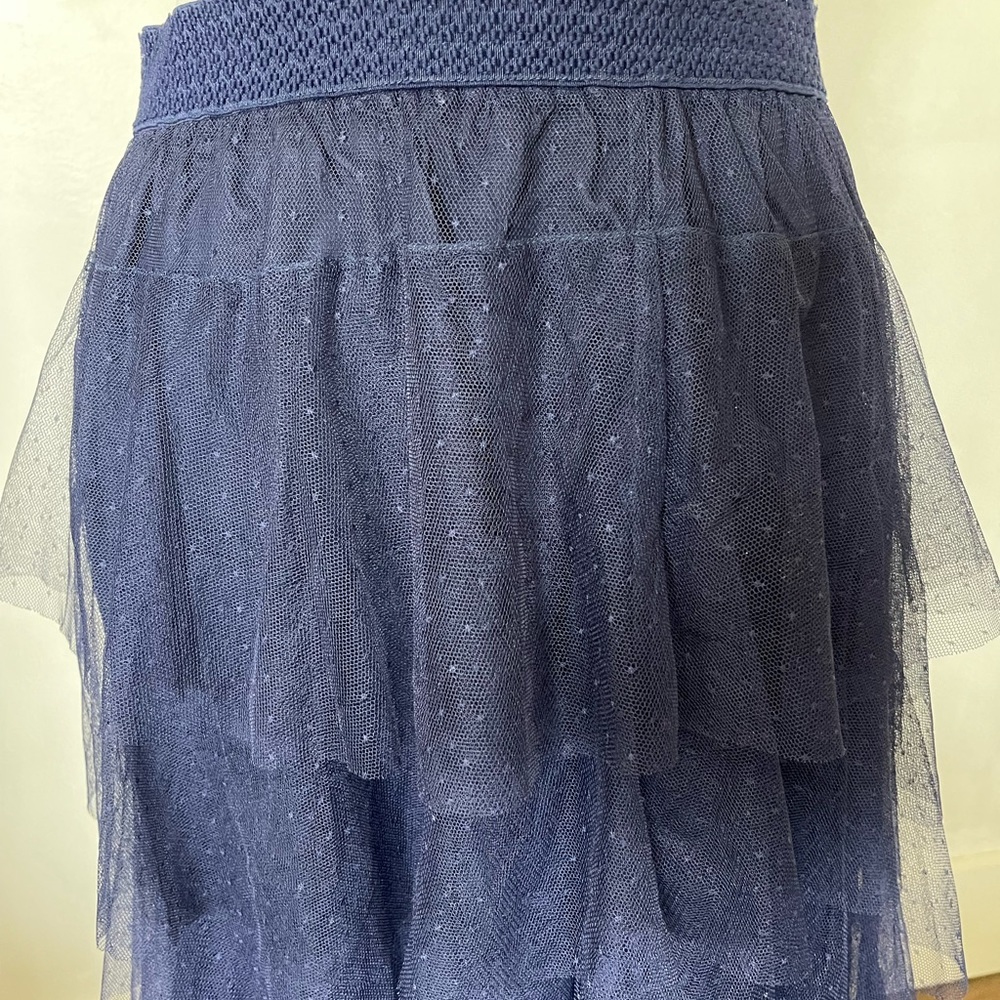 Anthropologie Blue Midi Skirt